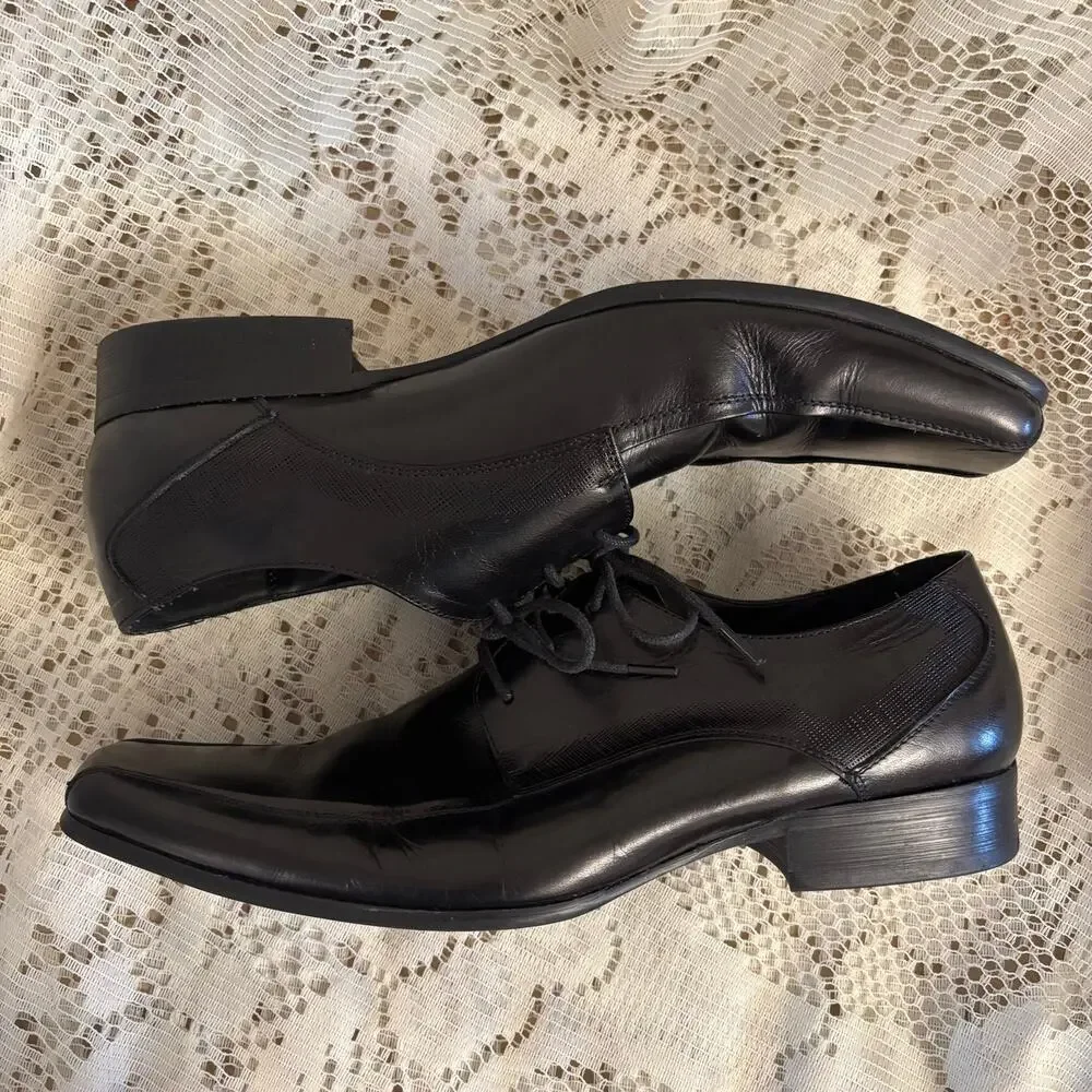 Kenneth Cole New York Men's US 9 M Black Leather Oxfords Shoes